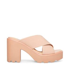 Sandalias Steve Madden Smash Nude Feminino Bege | SM-081HK