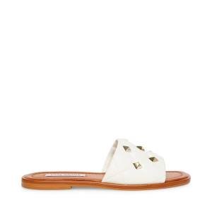 Sandalias Steve Madden Trouble Couro Feminino Branco | SM-574IV