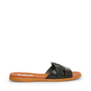 Sandalias Steve Madden Vivien Couro Feminino Pretas | SM-897ON