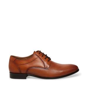 Sapatos Sociais Steve Madden Perris Cognac Couro Masculino Marrom | SM-270WD