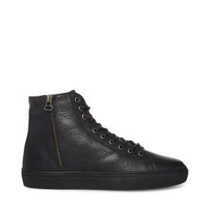 Tenis Steve Madden Slash Couro Masculino Pretas | SM-684KB