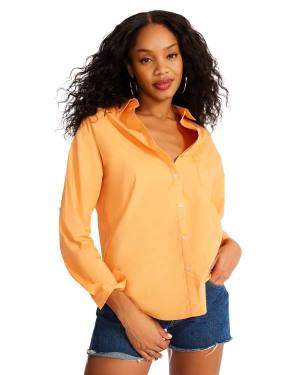 Tops Steve Madden Bright Button Down Feminino Laranja | SM-265JF